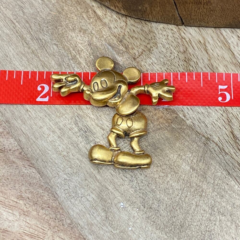 Mickey Mouse Walt Disney Pin Broach Brooch Swinging Hips Hinge Gold Tone Jewelry - Picture 9 of 10